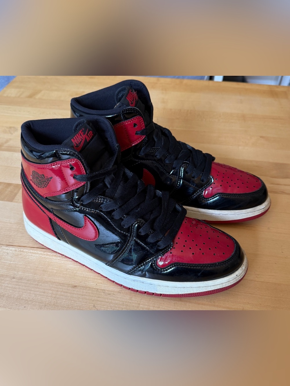 🏀Air Jordan 1 Patent Bred Retro High OG Size 13 Mens Sneakers 2021 555088-063
